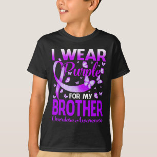 Ich trage Lila für meine Bruderüberdosis-Bewusstse T-Shirt