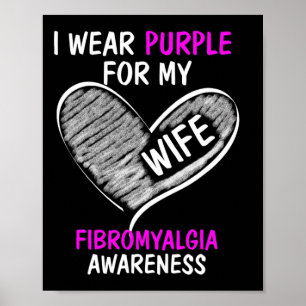 Ich trage Lila für meine Ehefrau Familie Fibromyal Poster