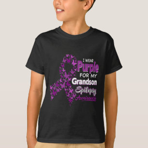 Ich trage Lila für meine Enkel Epilepsie Awareness T-Shirt