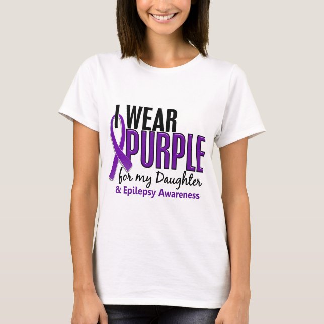 Ich trage Lila für meine Epilepsie der Tochter-10 T-Shirt (Vorderseite)