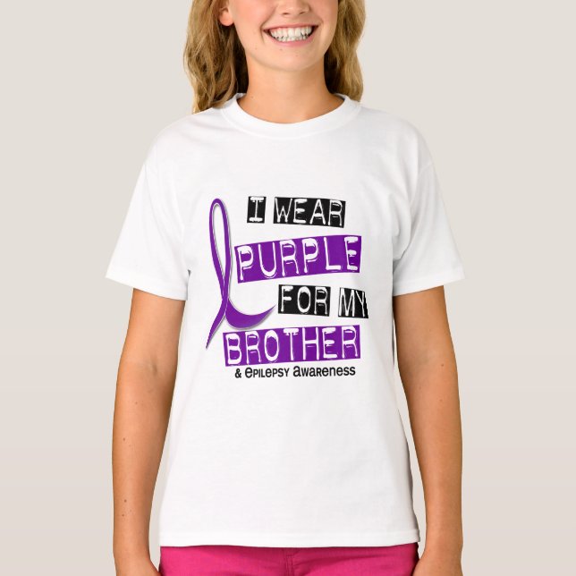 Ich trage Lila für meine Epilepsie des Bruder-37 T-Shirt (Vorderseite)