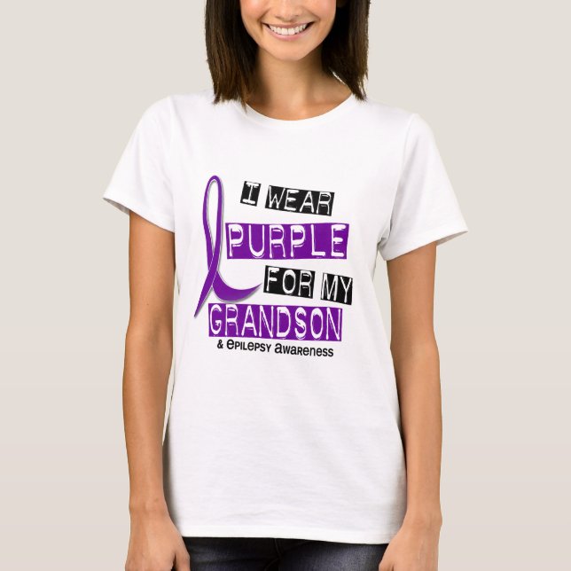 Ich trage Lila für meine Epilepsie des Enkel-37 T-Shirt (Vorderseite)