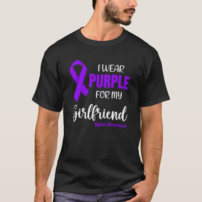 Ich trage Lila für meine Freundin für Lupus Awaren T-Shirt (Vorderseite)