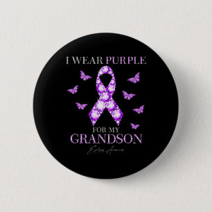Ich trage Lila für meine Grandson Epilepsie Bewuss Button