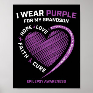 Ich trage Lila für meine Grandson Epilepsie Bewuss Poster