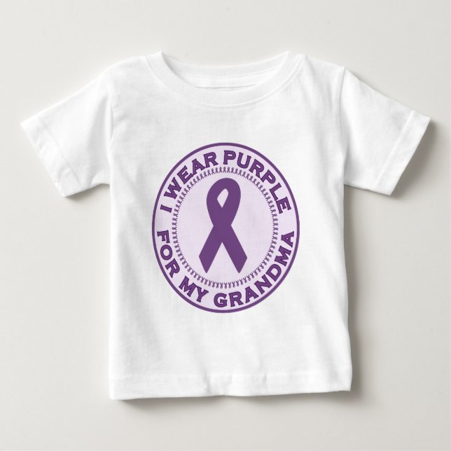 Ich trage Lila für meine Großmutter Baby T-shirt (Vorderseite)