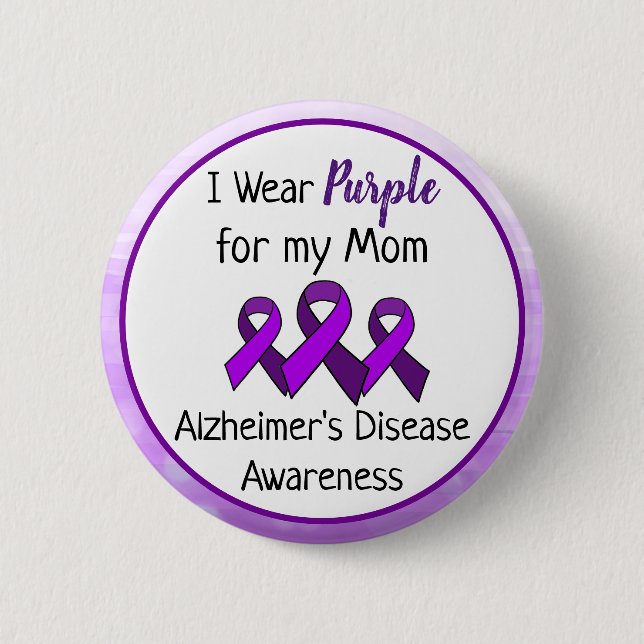 Ich trage Lila für meine Mama Alzheimer Button (Vorderseite)