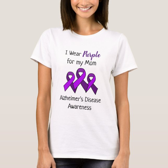 Ich trage Lila für meine Mama Alzheimer T-Shirt (Vorderseite)