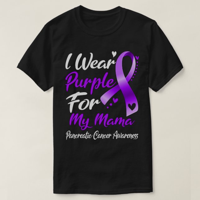 Ich trage Lila für meine Mama-Bauchspeicheldrüse A T-Shirt (Design vorne)