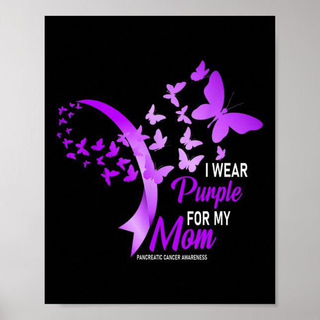 Ich trage Lila für meine Mama Bauchspeicheldrüsenk Poster (Vorne)