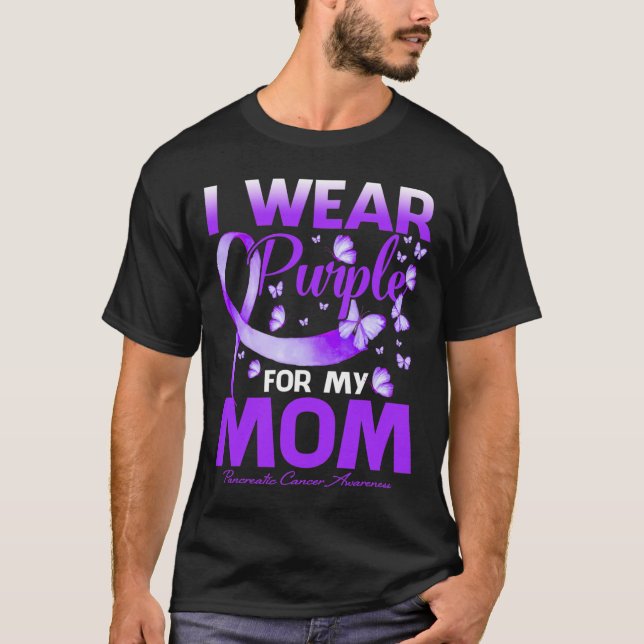 Ich trage Lila für meine Mama Bauchspeicheldrüsenk T-Shirt (Vorderseite)
