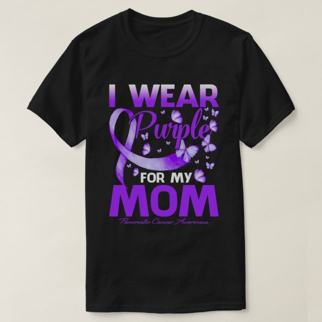 Ich trage Lila für meine Mama Bauchspeicheldrüsenk T-Shirt (Design vorne)