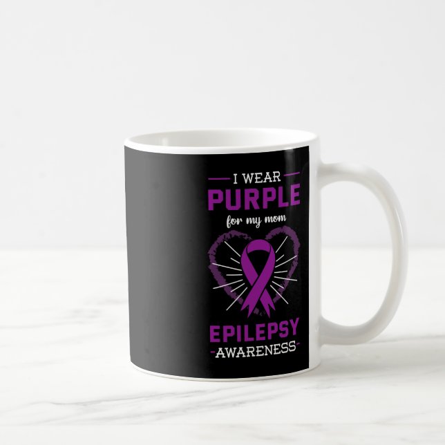 Ich trage Lila für meine Mama Epilepsie Bewusstsei Kaffeetasse (Rechts)