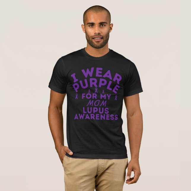Ich trage Lila für meine Mama Lupus Bewusstsein Cu T-Shirt (Vorne ganz)