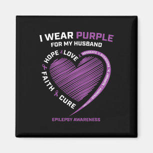 Ich trage Lila für meine Musband Epilepsie Awarene Magnet