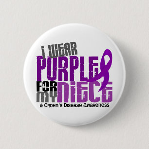 Ich trage Lila für meine Nichte6 Crohns Krankheit Button