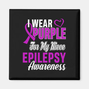 Ich trage Lila für meine Nichte Epilepsie Awarenes Magnet