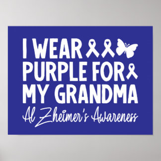 Ich trage Lila für meine Oma Alzheimer's Bewusstse Poster