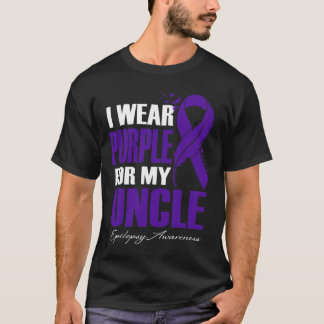 Ich trage Lila für meine Onkel-Epilepsie-Awareness T-Shirt