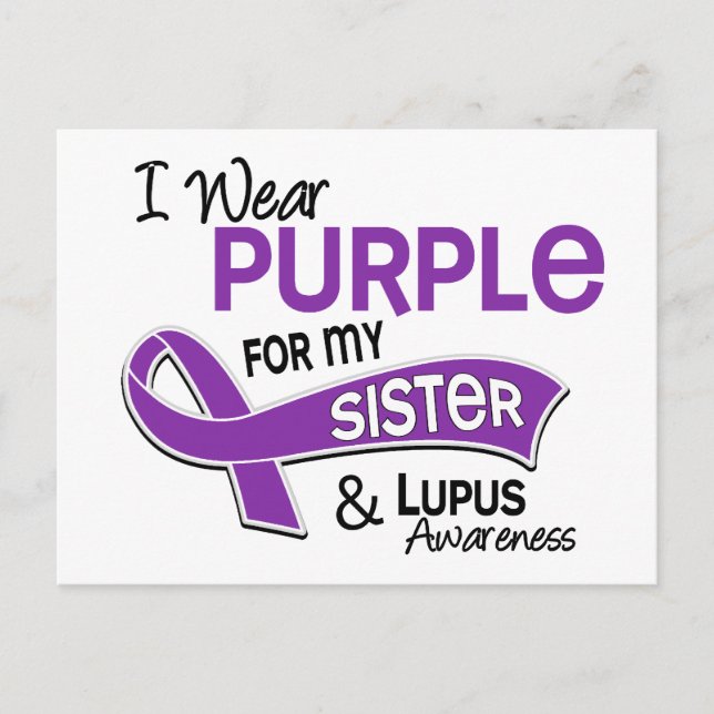 Ich trage Lila für meine Schwester 42 Lupus Postkarte (Vorderseite)