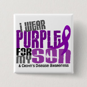 Ich trage Lila für meine Sohn6 Crohns Krankheit Button
