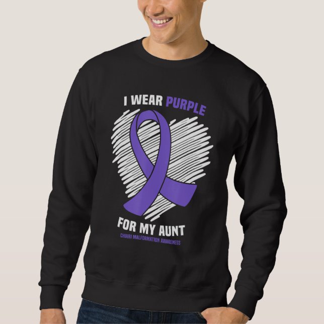 Ich trage Lila für meine Tante Chiari Malformation Sweatshirt (Vorderseite)