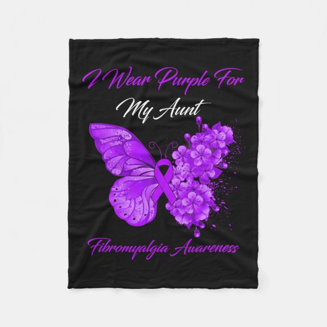 Ich trage Lila für meine Tante Fibromyalgie Bewuss Fleecedecke (Vorderseite)