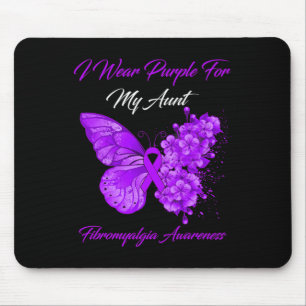 Ich trage Lila für meine Tante Fibromyalgie Bewuss Mousepad