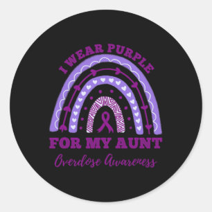 Ich trage Lila für meine Tante Überdosierung Runder Aufkleber