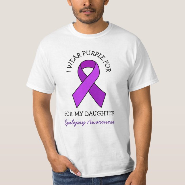 Ich trage Lila für meine Tochter | Epilepsie Bewus T-Shirt (Vorderseite)