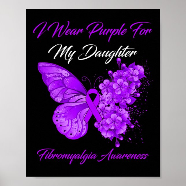Ich trage Lila für meine Tochter Fibromyalgie Krie Poster (Vorne)