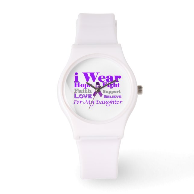 Ich trage Lila für meine Tochter Watch Armbanduhr (Vorderseite)