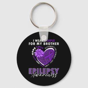Ich trage Lila für meinen Bruder Epilepsie-Bewusst Schlüsselanhänger