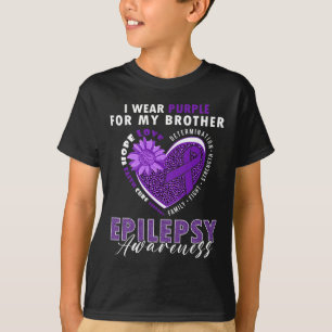 Ich trage Lila für meinen Bruder Epilepsie-Bewusst T-Shirt