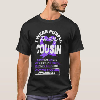 Ich trage Lila für meinen Cousin Crohn's & Colitis T-Shirt