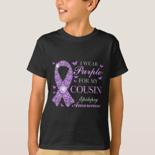 Ich trage Lila für meinen Cousin Epilepsie Awarene T-Shirt