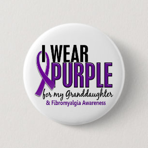 Ich trage Lila für meinen Enkelin10 Fibromyalgia Button