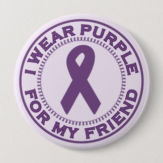 Ich trage Lila für meinen Freund Button