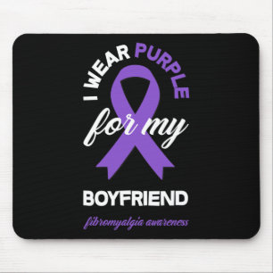 Ich trage Lila für meinen Freund Fibromyalgia Awar Mousepad