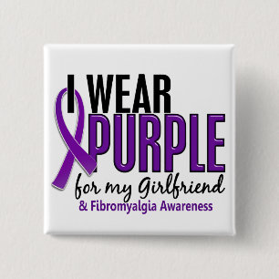 Ich trage Lila für meinen Freundin10 Fibromyalgia Button
