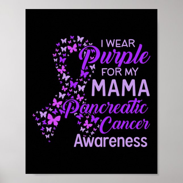 Ich trage Lila für meinen Mama-Bauchspeicheldrüsen Poster (Vorne)