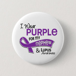 Ich trage Lila für meinen Neffe42 Lupus Button