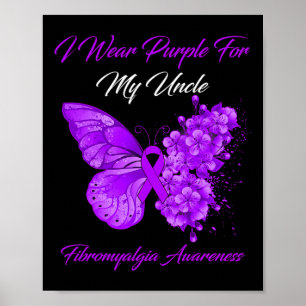 Ich trage Lila für meinen Onkel Fibromyalgie Krieg Poster
