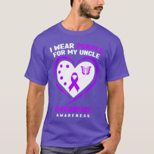 Ich trage Lila für meinen Onkel Überdosis-Bewussts T-Shirt