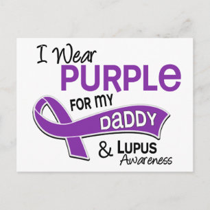 Ich trage Lila für meinen Papa 42 Lupus Postkarte