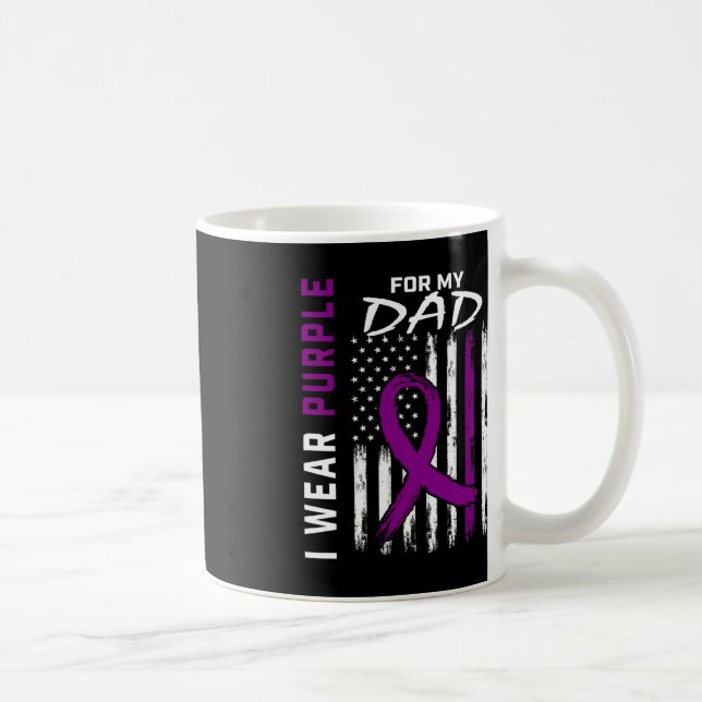 Ich trage Lila für meinen Vater Bauchspeicheldrüse Kaffeetasse (Rechts)