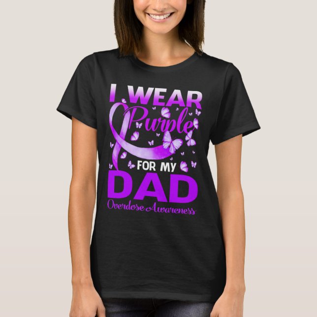 Ich trage Lila für meinen Vater Überdosis-Sensibil T-Shirt (Vorderseite)
