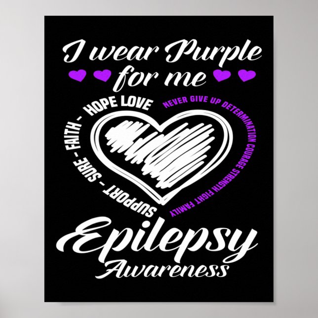 Ich trage Lila für mich Krieger kämpfen Epilepsie  Poster (Vorne)