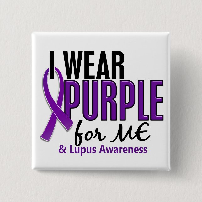 Ich trage lila für MICH Lupus 10 Button (Vorderseite)