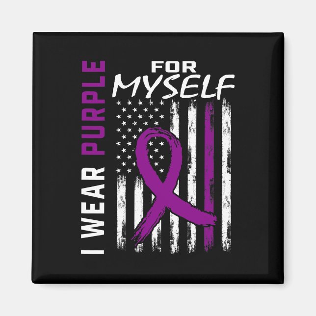 Ich trage Lila für mich selbst Epilepsie Awareness Magnet (Vorne)